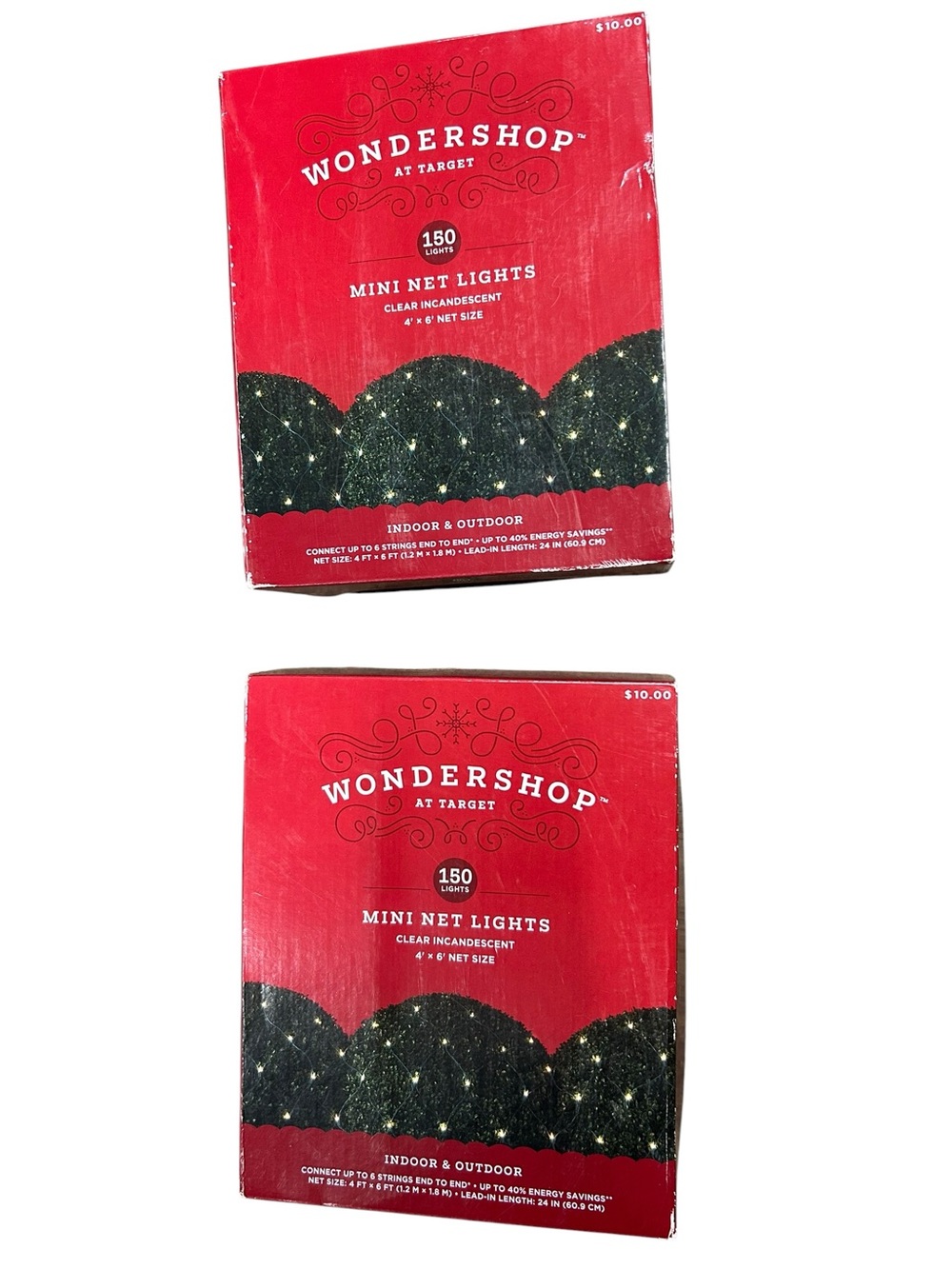 Wondershop Lights - Mini Clear Incandescent 150 lights NWT 4’ x 6’ Net Size 2 bx